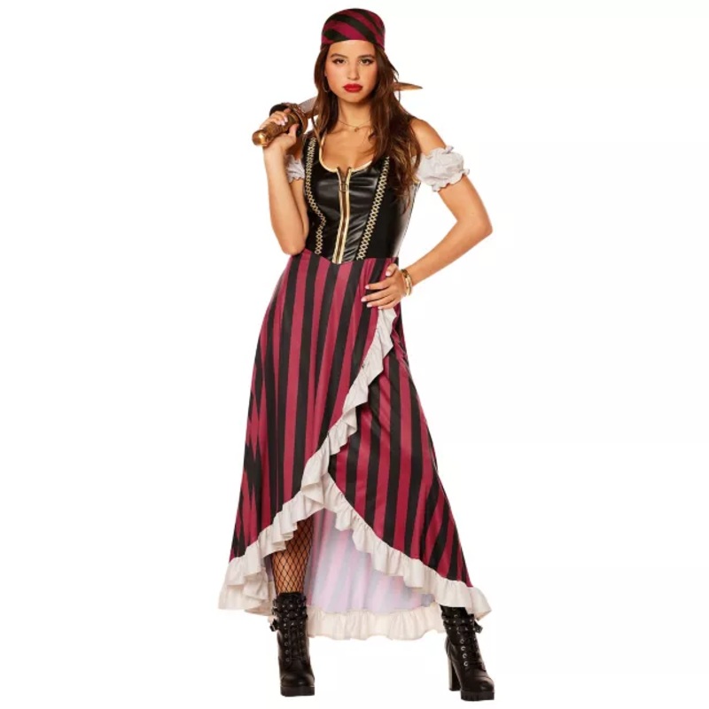 Adult Pirate Wench Costume BLACK AND RED ADULT SMALL