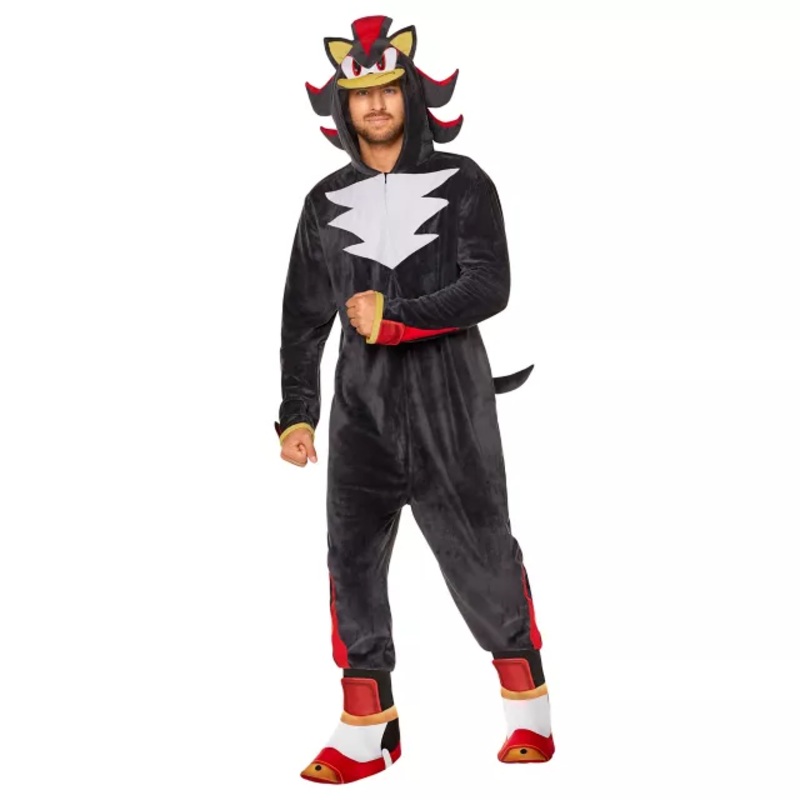 Adult Shadow Jumpsuit Costume - Sonic the Hedgehog BLACK SMALL/MEDIUM