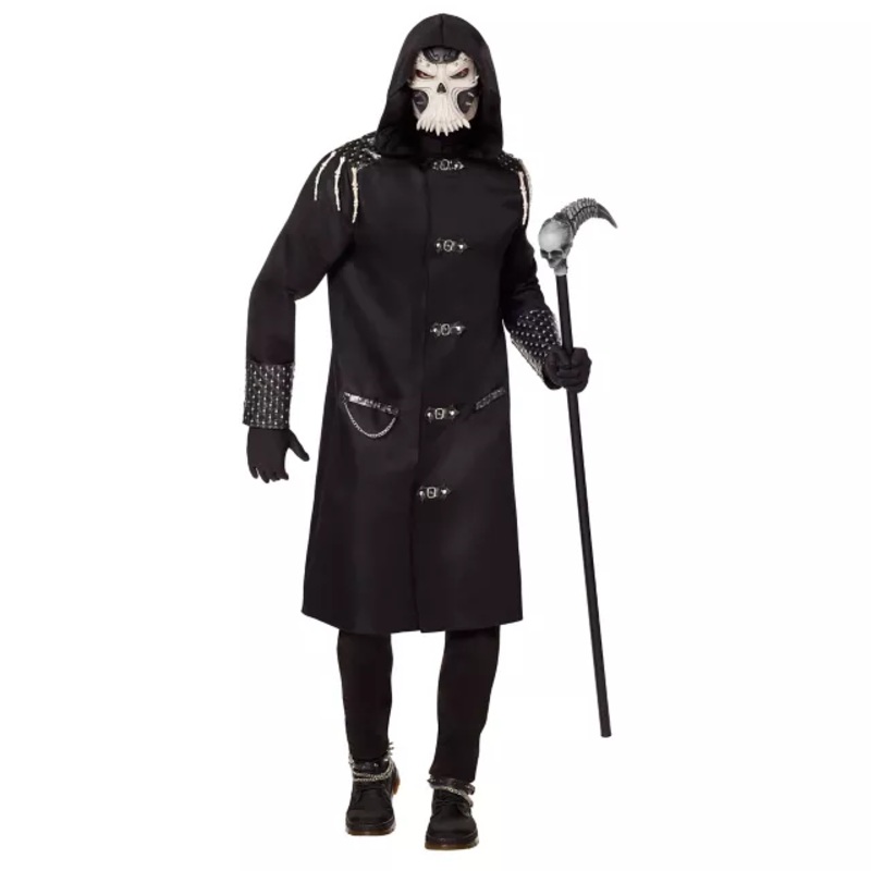 Adult Skeleton Undertaker Costume BLACK ADULT MEDIUM