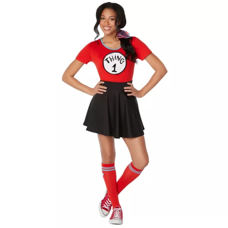 Adult Thing 1 and Thing 2 Costume Kit - Dr. Seuss RED ADULT SMALL