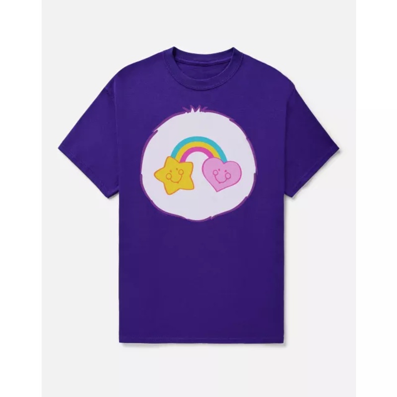Best Friend Bear T Shirt - Care Bears PURPLE LIQUID/PINK WAX ADULT SMALL