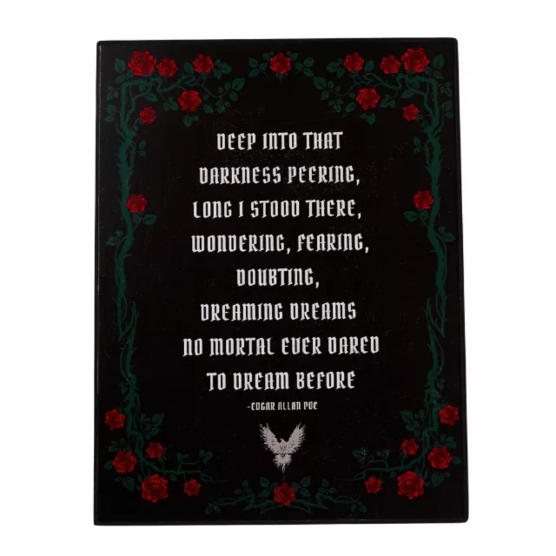 Edgar Allen Poe Poem Sign BLACK / MULTI 12 INCHES
