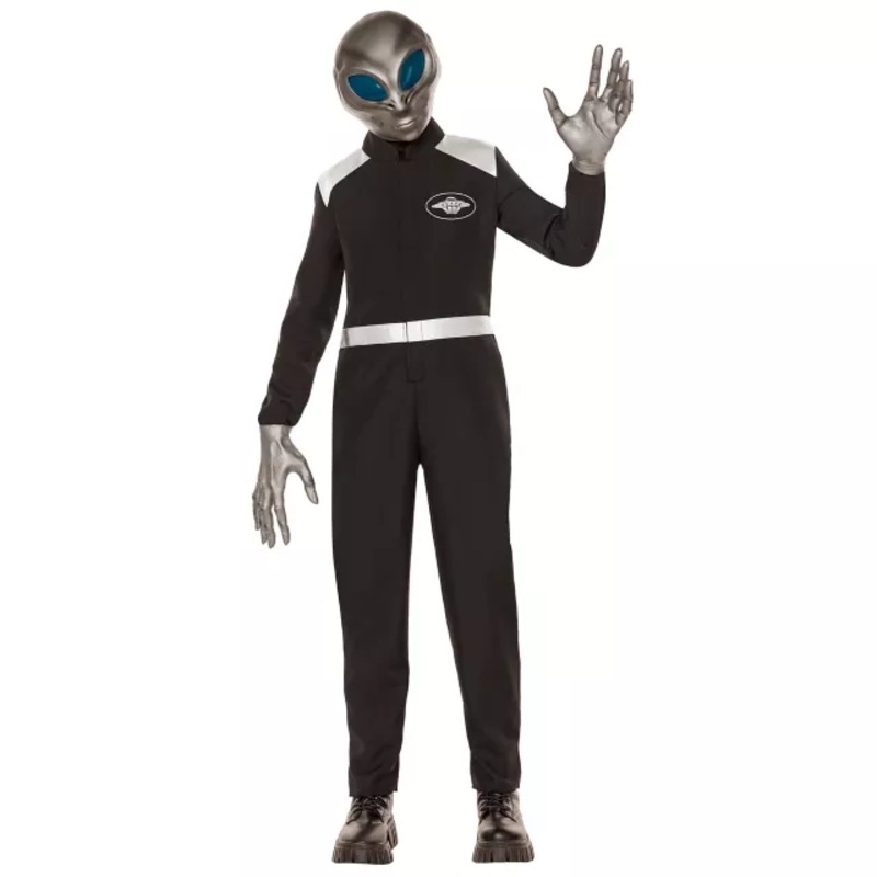 Kids Alien Jumpsuit Costume GRAY CHILD MEDIUM