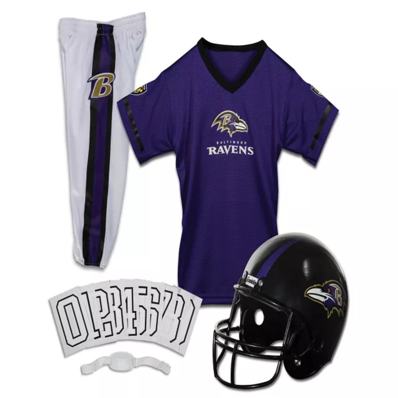 Kids Baltimore Ravens NFL Deluxe Uniform Costume - Franklin Sports PURPLE YOUTH SMALL
