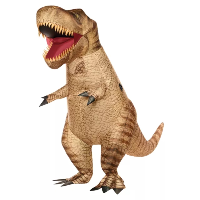 Kids T-Rex Inflatable Costume - Jurassic Park BROWN BOYS S/M