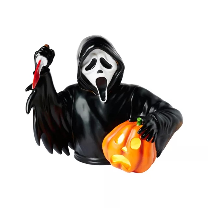 Light-Up Ghost Face Bust Statue MULTI-COLOR