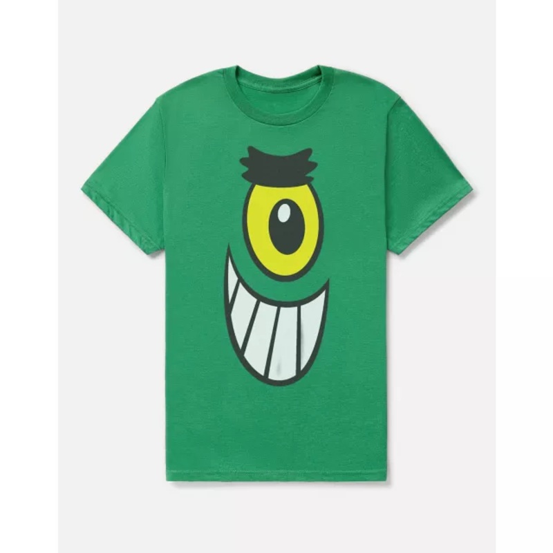 Plankton Big Eye T Shirt - SpongeBob SquarePants KELLY GREEN ADULT MEDIUM