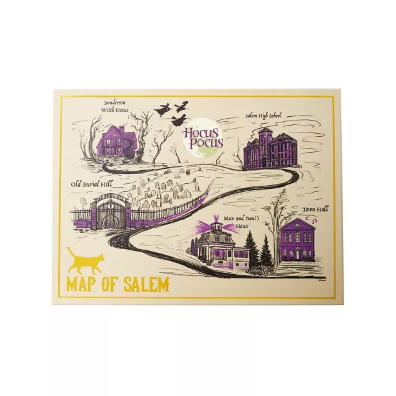 Salem Map Sign - Hocus Pocus MULTI-COLOR 16 INCH