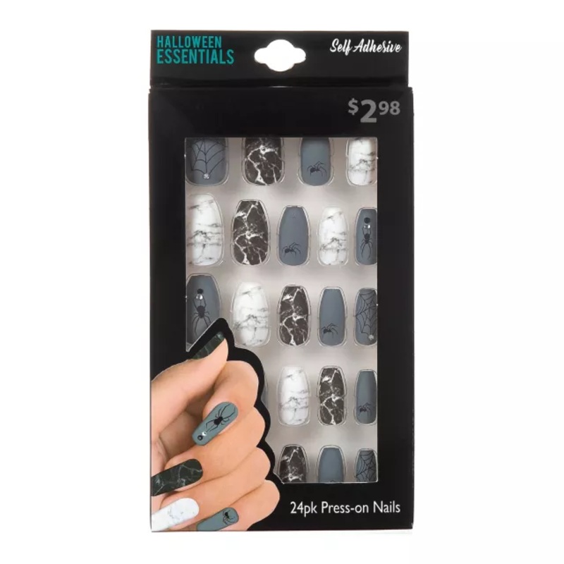 Spider Press On Nails GRAY ONE SIZE FITS MOST