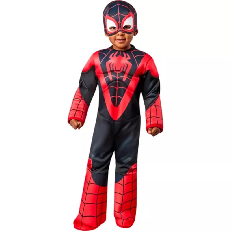 Toddler Miles Morales Costume - Spidey and His Amazing Friends BLACK AND RED 3T - 4T