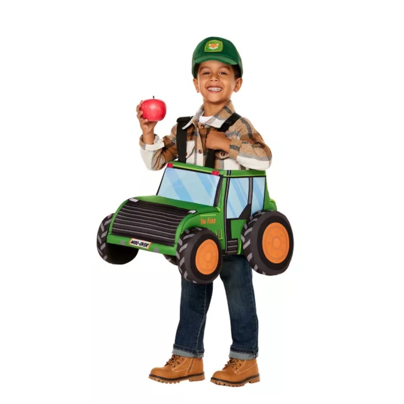 Toddler One Size Tractor Ride-Along Costume GREEN T 1 SZ FIT MOST
