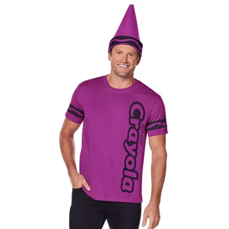 Vivid Violet Crayon Costume Kit - Crayola PURPLE ADULT SMALL