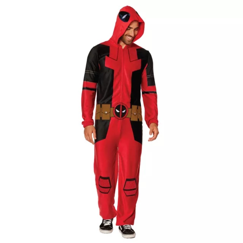 Adult Deadpool Jumpsuit Costume RED EXTRA SMALL/SMA
