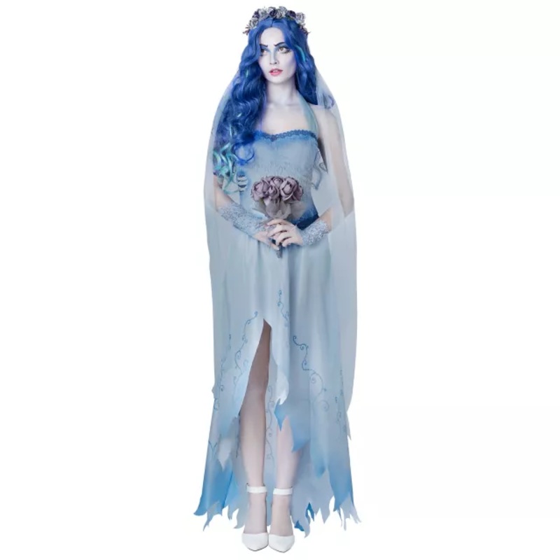 Adult Emily Costume - Corpse Bride BLUE ADULT EX SMALL