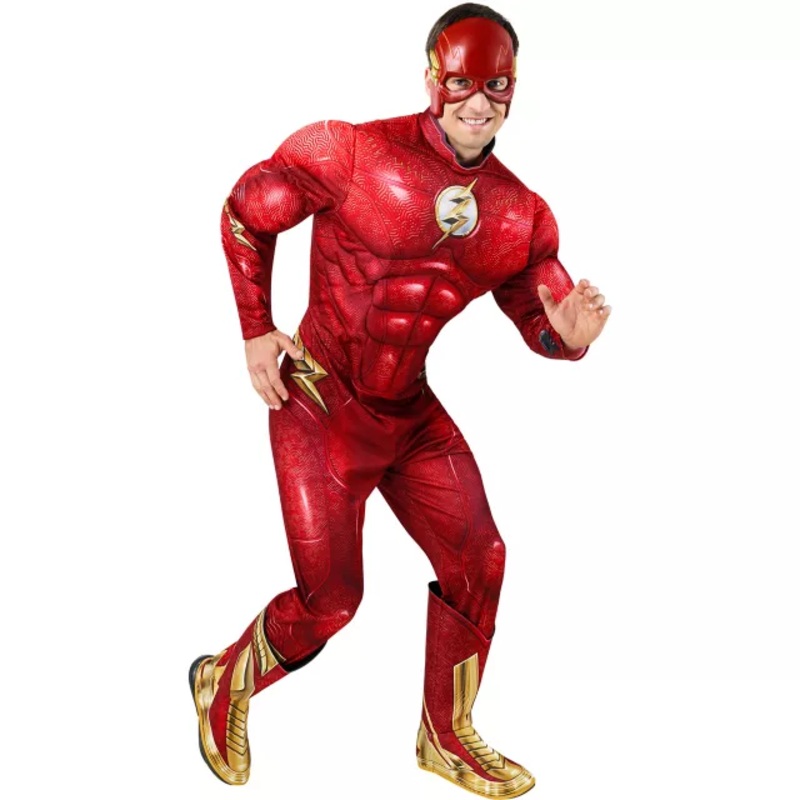 Adult Flash Costume Deluxe RED ADULT MEDIUM