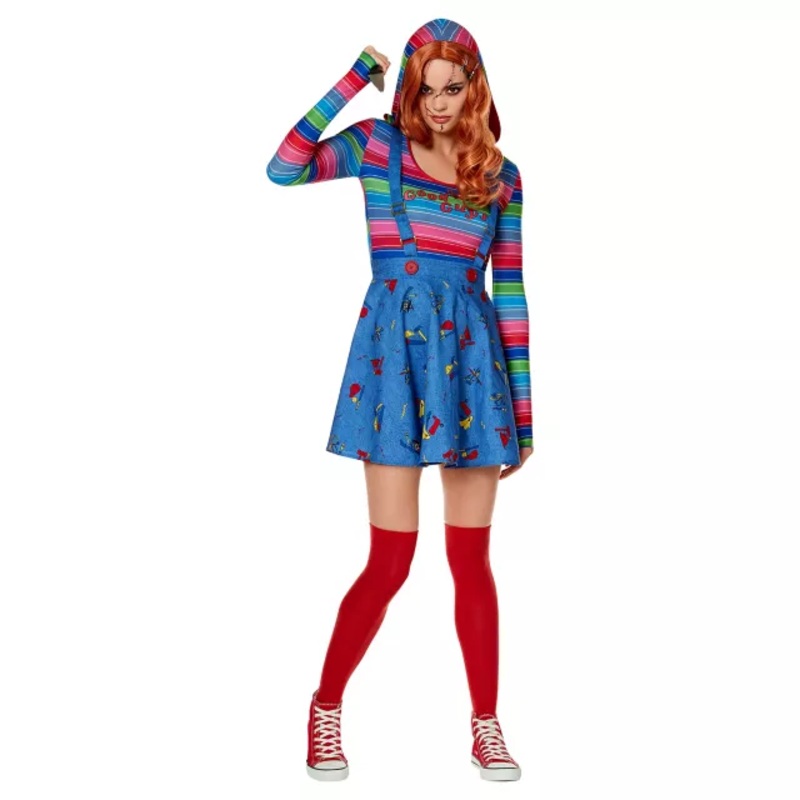Adult Good Guys Chucky Dress Costume BLUE ADULT SMALL