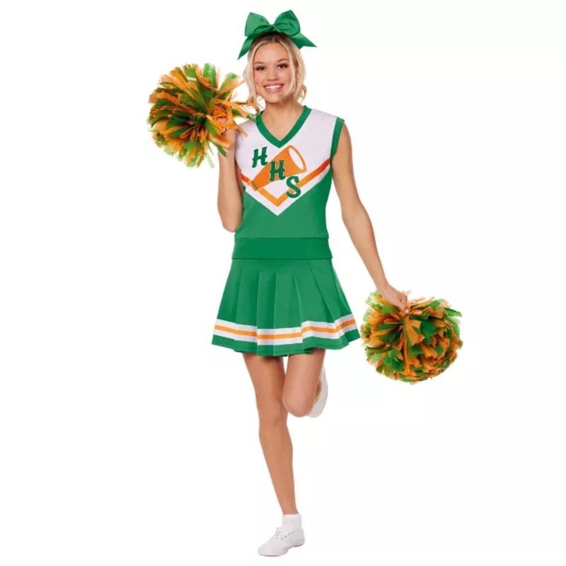 Adult Hawkins High School Cheer Uniform Costume - Stranger Things GREEN ADULT SMALL