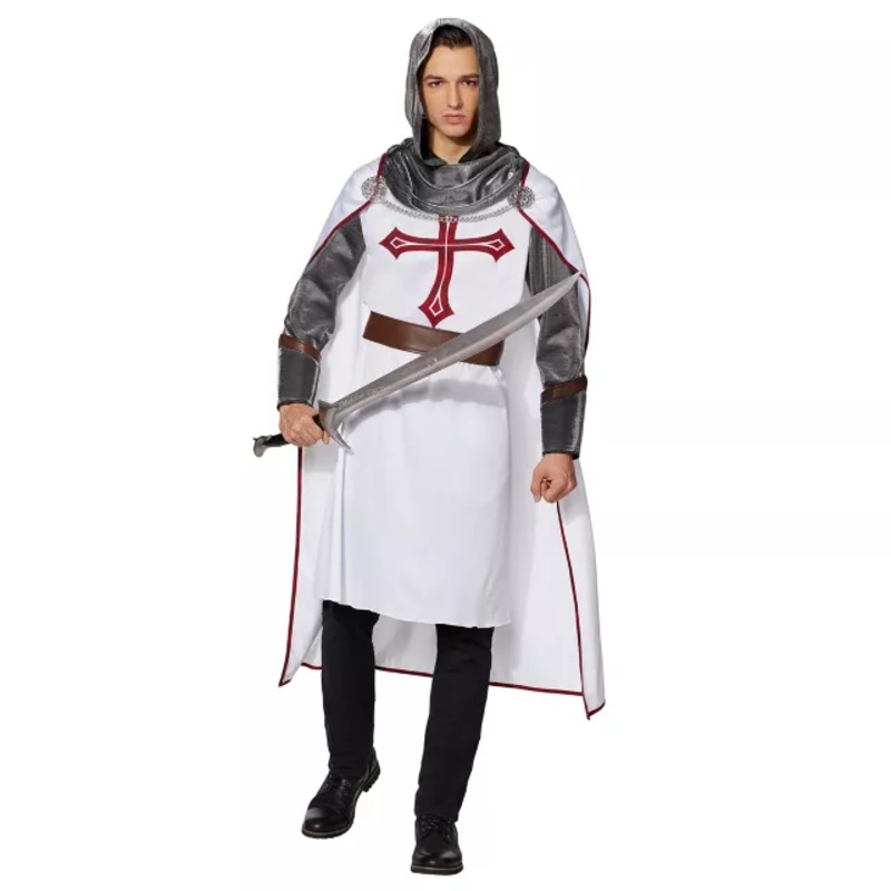 Adult Medieval Templar Costume WHITE ADULT MEDIUM