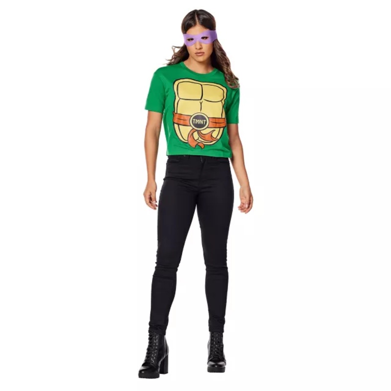Adult Teenage Mutant Ninja Turtles T Shirt Plus Size Costume Kit GREEN 1X