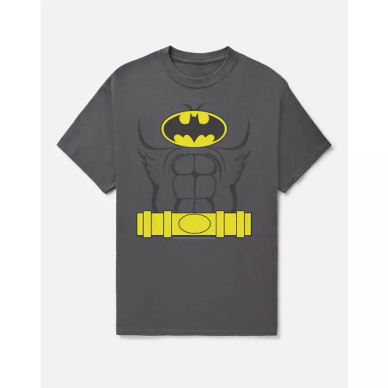 Batman T Shirt - DC Comics BLACK AND YELLOW ADULT SMALL