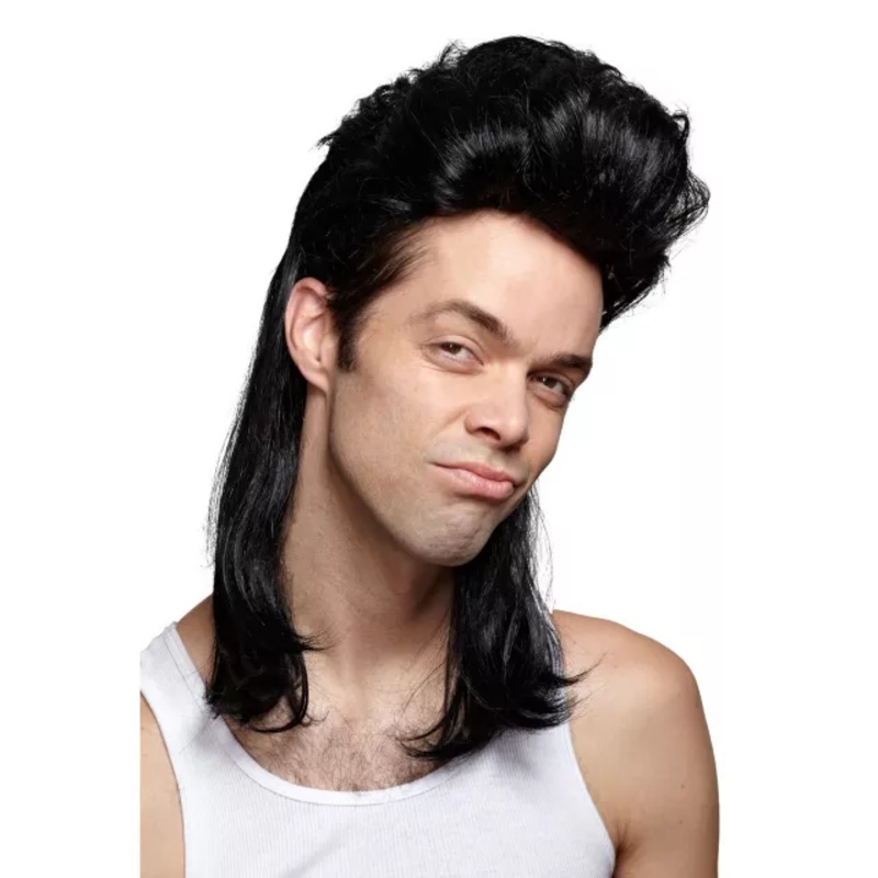 Black Mullet Wig BLACK ONE SIZE FITS MOST