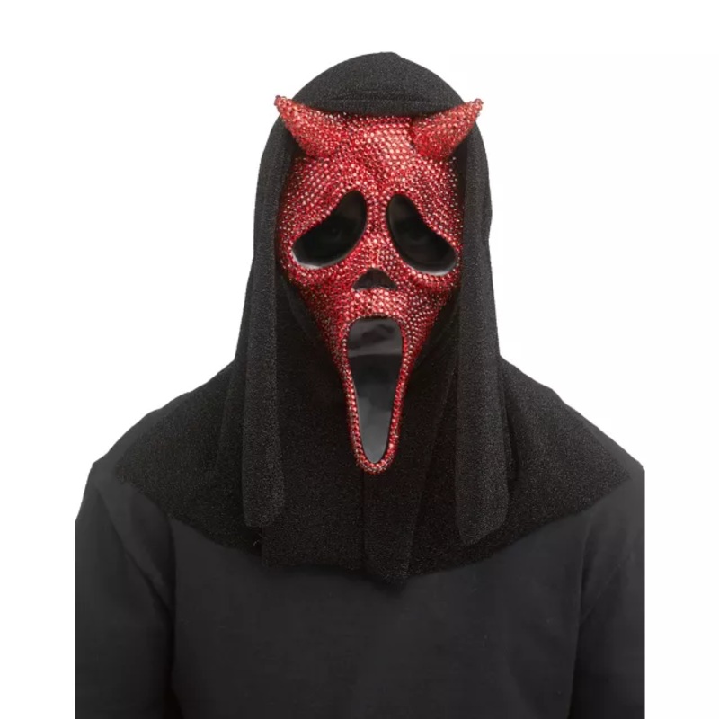 Bling Devil Ghost Face Half Mask RED ONE SIZE FITS MOST