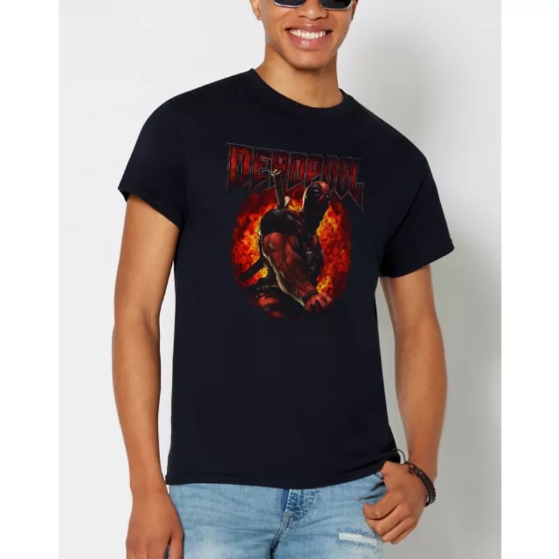 Deadpool Explosion T Shirt - Marvel BLACK ADULT SMALL