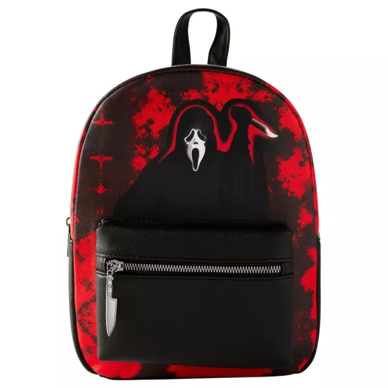 Ghost Face Mini Backpack BLACK AND RED ONE SIZE FITS MOST