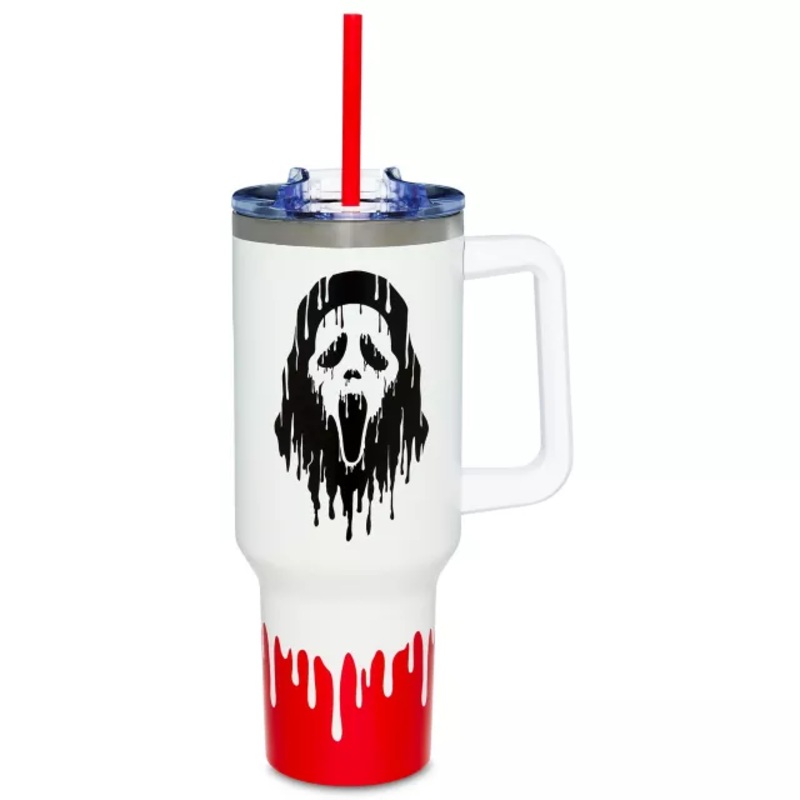 Ghost Face Stay Scary Travel Tumbler with Straw - 40 oz. RED AND WHITE 40 OUNCE