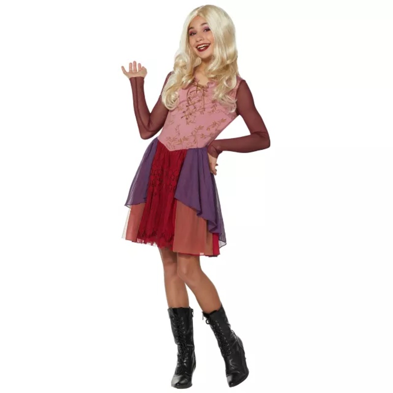 Girls Sarah Sanderson Dress Costume - Hocus Pocus PURPLE CHILD EXTRA SM