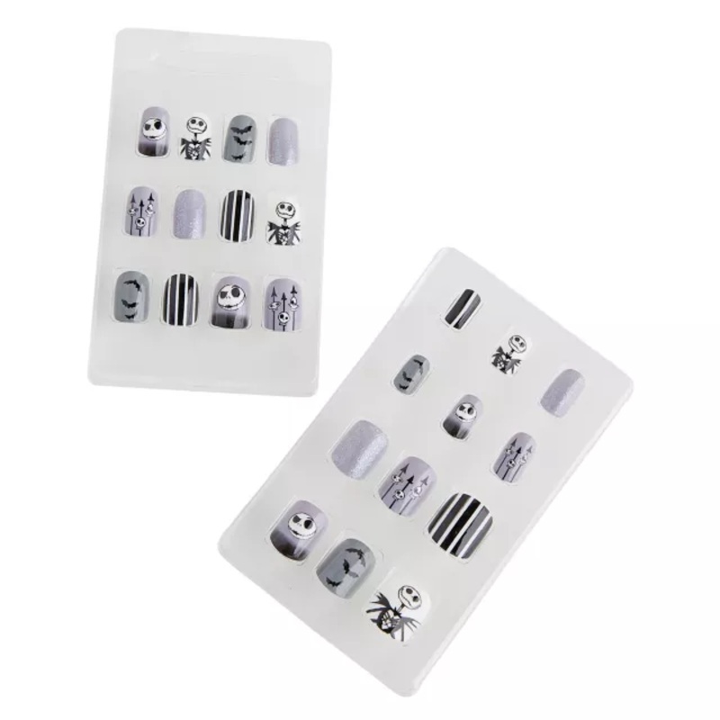 Kids Jack Skellington Press-On Nails - The Nightmare Before Christmas BLACK AND PURPLE CHILD ONE SIZE