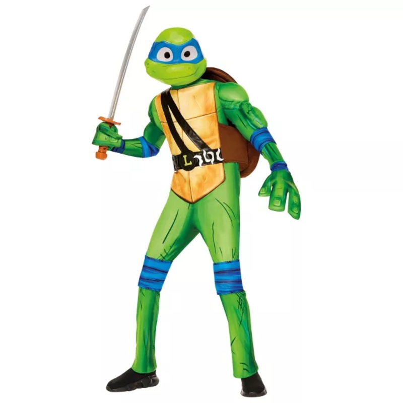 Kids Leonardo Costume Deluxe - TMNT Mutant Mayhem GREEN CHILD EXTRA SM