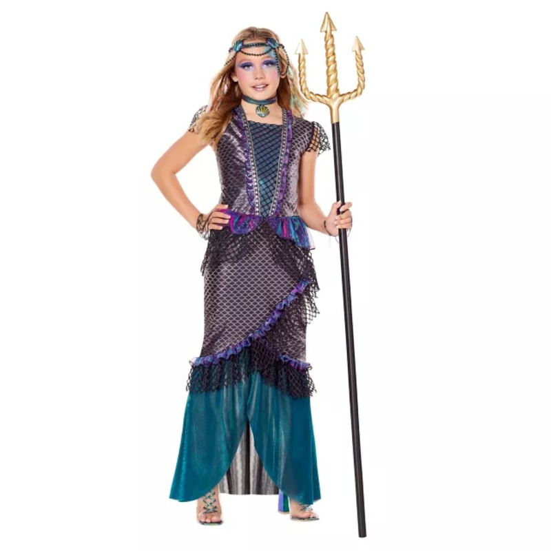 Kids Mystical Mermaid Costume Deluxe BLUE CHILD SMALL