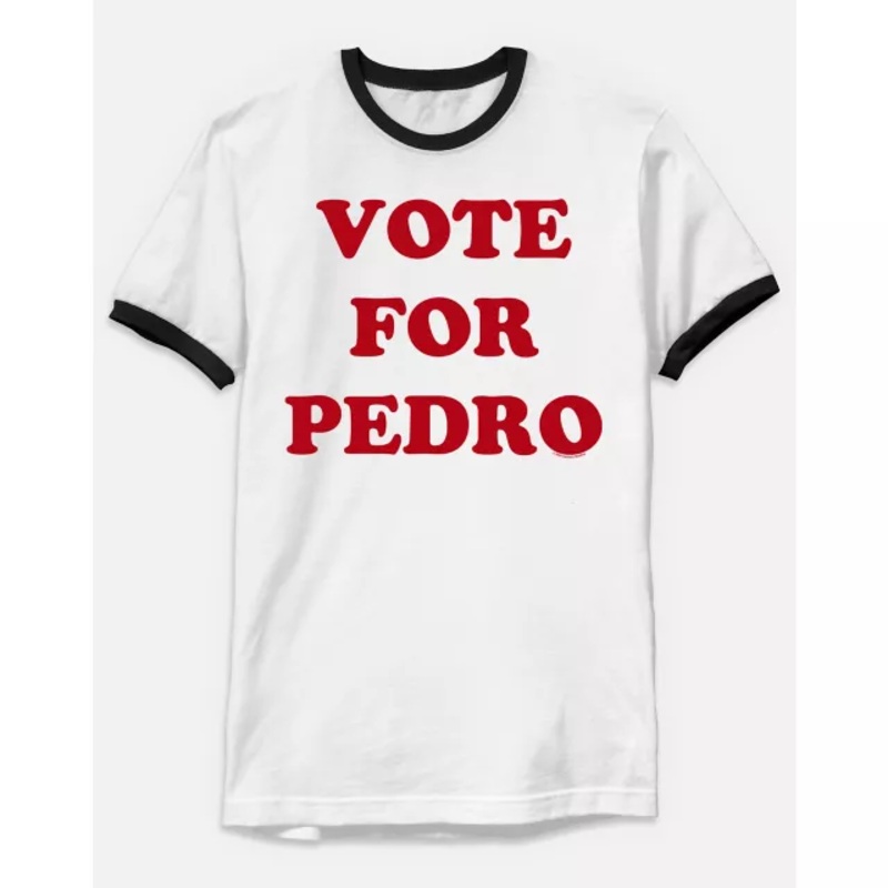 Napoleon Dynamite Vote for Pedro T Shirt BLACK AND WHITE ADULT MEDIUM