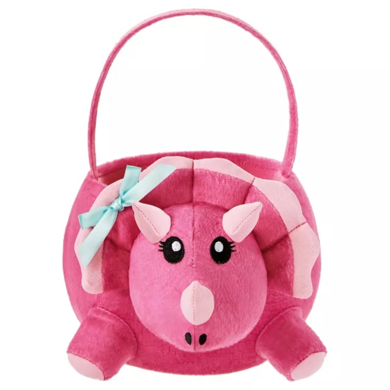 Pink Triceratops Plush Treat Bucket PINK ONE SIZE FITS MOST