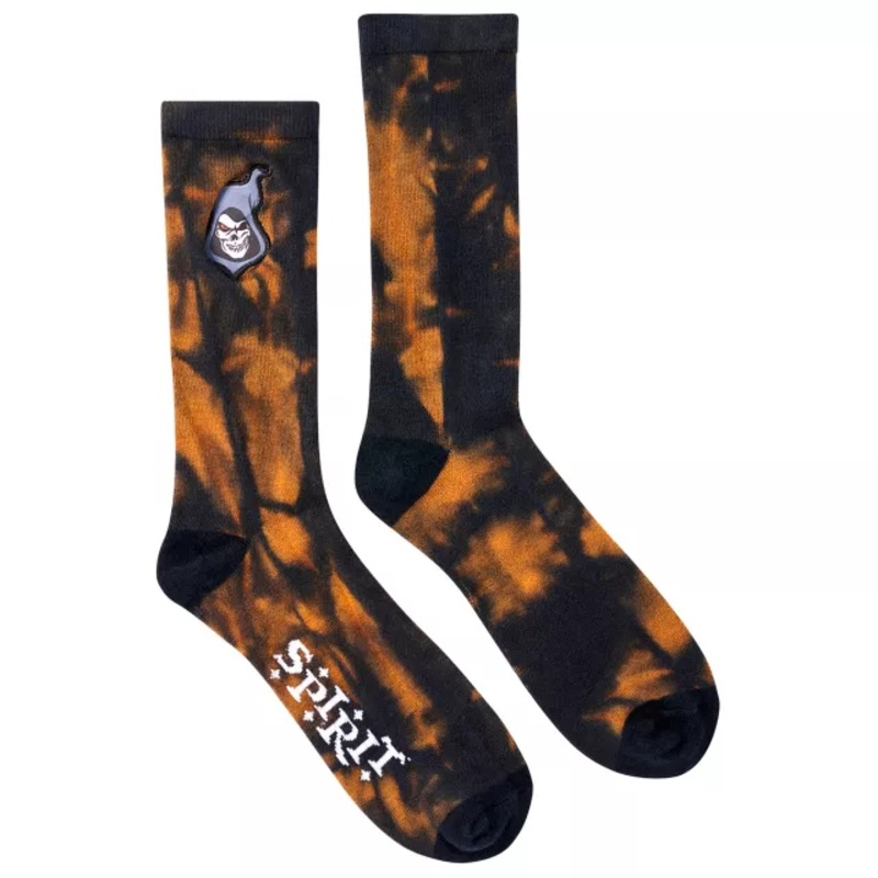 Spirit Halloween Reaper Crew Socks BLACK AND ORANGE ONE SIZE FITS MOST