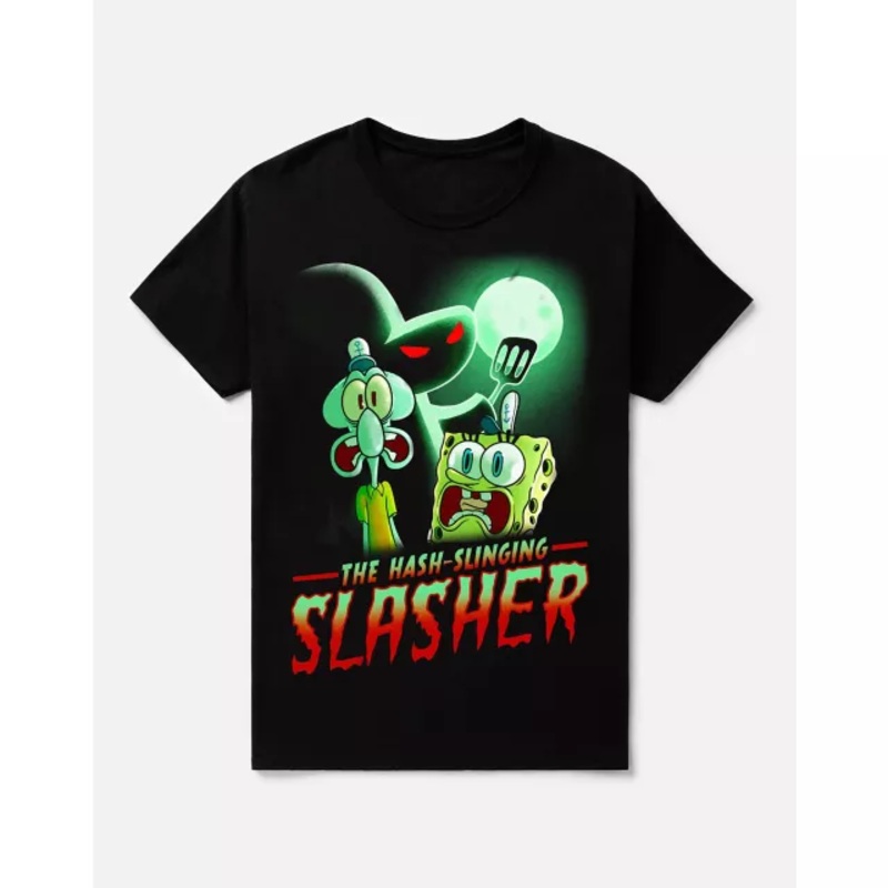 SpongeBob SquarePants Hash-Slinging Slasher T Shirt BLACK ADULT SMALL
