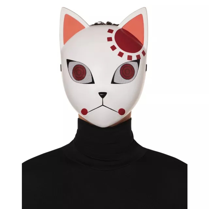 Tanjiro Kamado Half Mask - Demon Slayer RED AND WHITE ONE SIZE FITS MOST