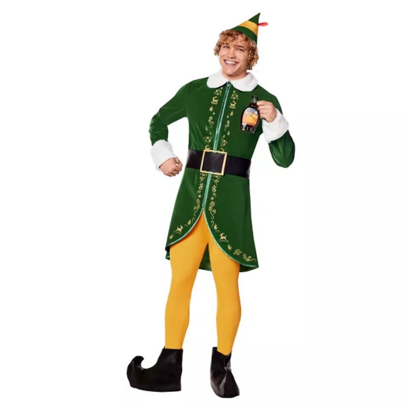 Adult Buddy the Elf Costume - Elf YELLOW/GREEN ADULT SMALL