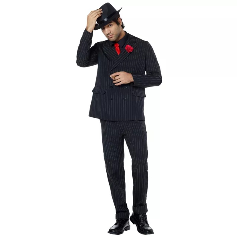 Adult Gangster Suit Costume BLACK ADULT SMALL