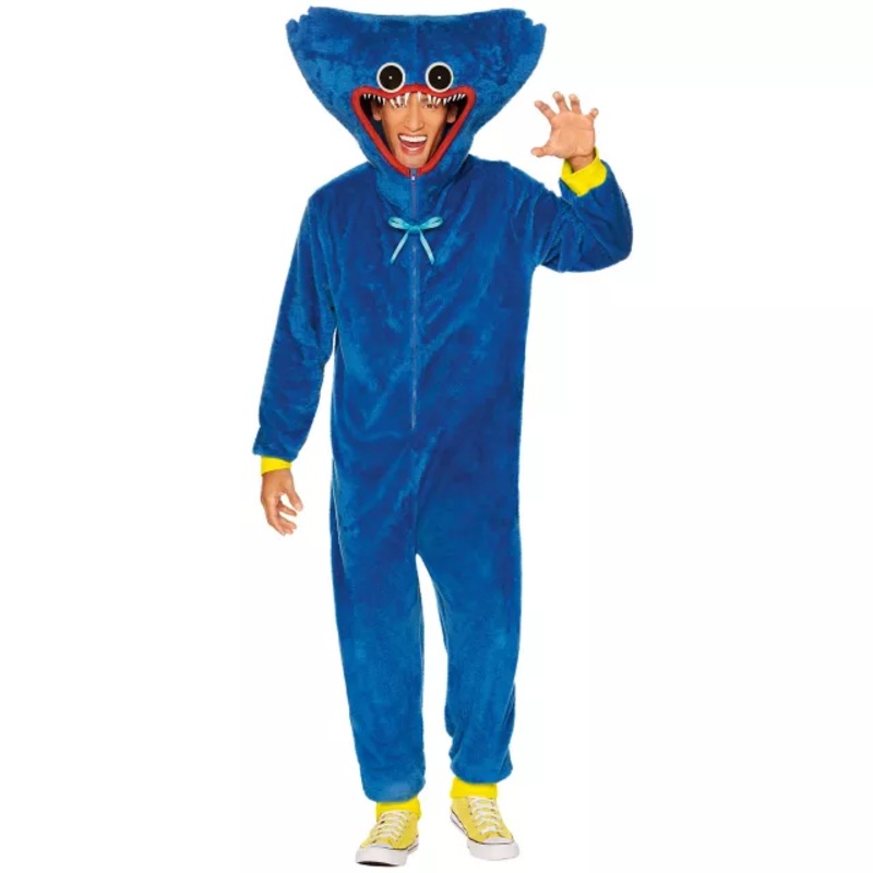Adult Huggy Wuggy Costume - Poppy Playtime BLUE SMALL/MEDIUM