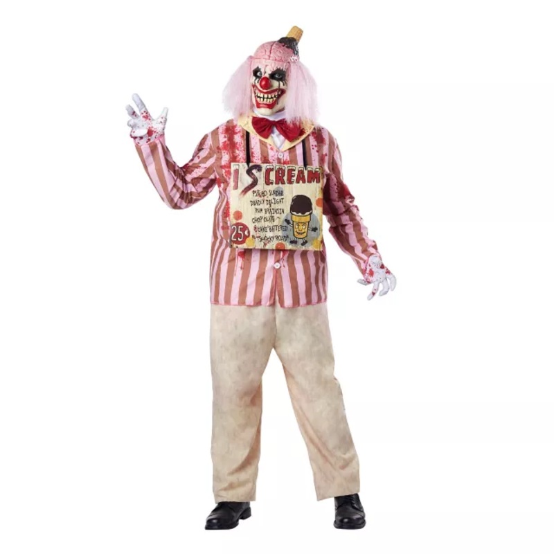 Adult I Scream Clown Costume PINK ADULT MEDIUM