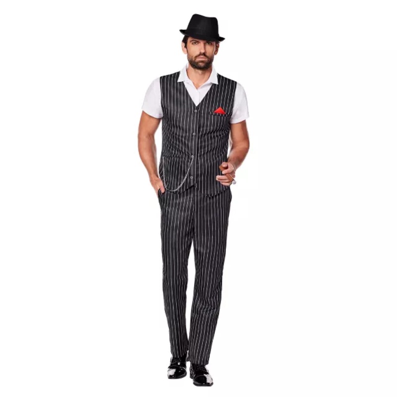 Adult Mr. Mob Gangster Costume BLACK ADULT SMALL