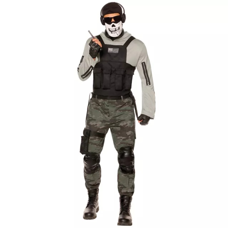 Adult Skull Commando Costume CAMOUFLAGE ADULT SMALL