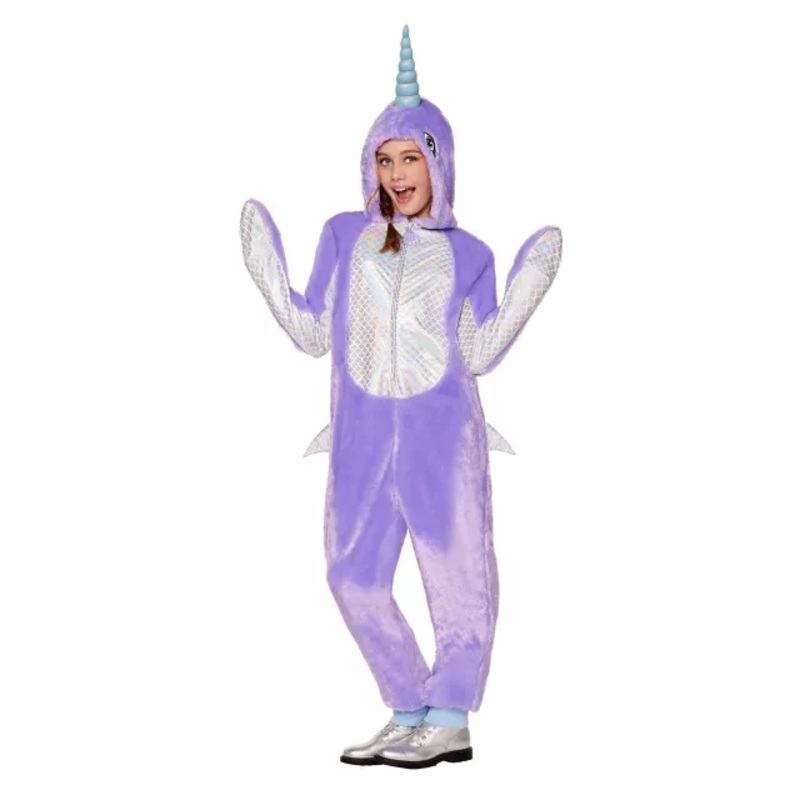 Kids Narwhal Jumpsuit Costume LIGHT PURPLE CHILD MEDIUM