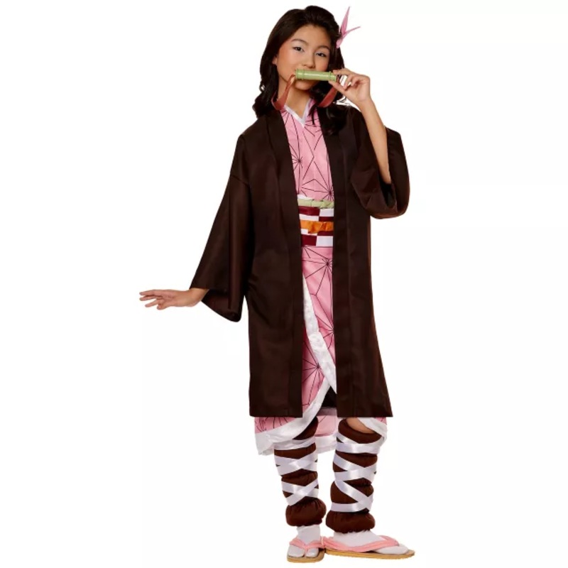 Kids Nezuko Costume - Demon Slayer PINK CHILD SMALL