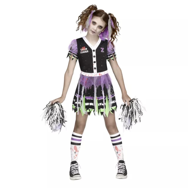 Kids Zombie Fear Leader Costume BLACK/BLUE/RED CHILD SMALL