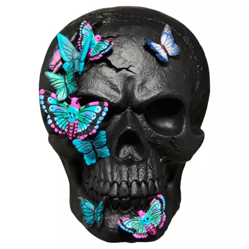 Mystical Arts Black Butterfly Skull MULTI-COLOR