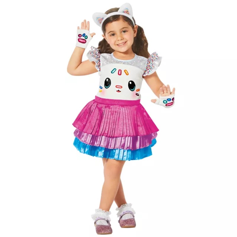 Toddler Cakey Cat Costume - Gabby's Dollhouse WHITE AND PINK 2T