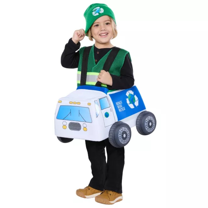 Toddler Trash Truck Ride-Along Costume BLUE T 1 SZ FIT MOST